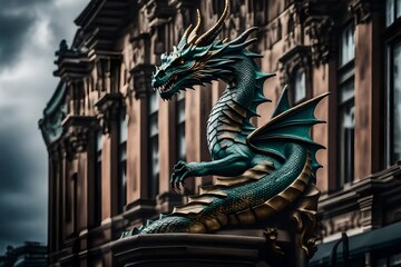 dragon statue on the roof