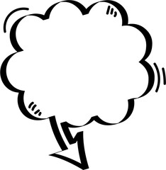 Black and white speech bubble balloon icon sticker memo keyword planner text box banner, flat png transparent element design