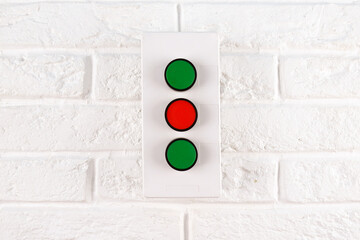 Push-button post - remote control of electrical installations, appliances, machines using three...