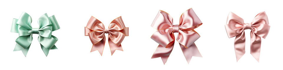 transparent background with ribbon bow isolated