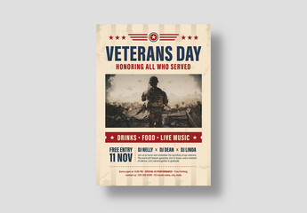 Veterans Day Flyer Layout for Military Events Army Reunion