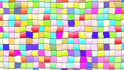 Beautiful illustration of colorful checkerboard waves
