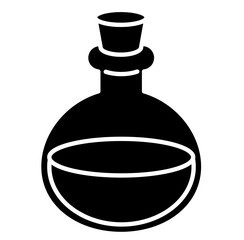 Cute witch potion bottle halloween cartoon silhouette icon