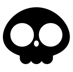 Cute skull bone halloween cartoon silhouette