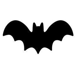 Cute bat halloween cartoon silhouette icon