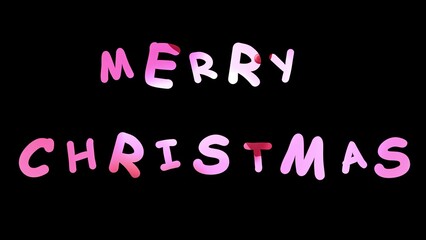 Beautiful illustration of Merry Christmas isolated on plain black background