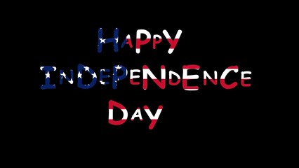 Beautiful illustration of Happy Independence Day with USA flag effect on plain black background