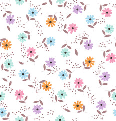 seamless patterns with vintage groovy daisy flowers. Retro floral vector background surface design, textile, stationery, wrapping paper, covers. 60s, 70s, 80s style