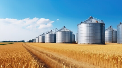 grain silos in the field