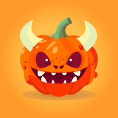 Pumpkin dragon, halloween vector. Evil pumpkin dragon. Halloween pumpkins isolated on white background.