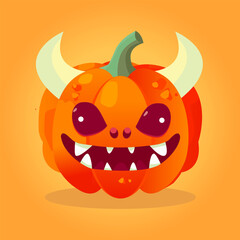 Pumpkin dragon, halloween vector. Evil pumpkin dragon. Halloween pumpkins isolated on white background.