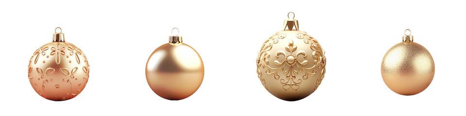 transparent background surrounds a golden Christmas ornament ball - Powered by Adobe
