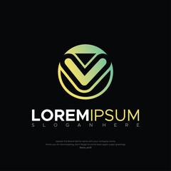 Vector Logo Circle Design Letter V Creative Design