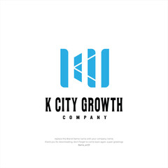 K City Growth Letter K Logo vektor Logo Template Illustration Design