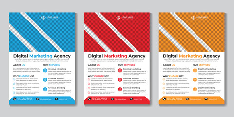 Corporate modern digital marketing flyer design template