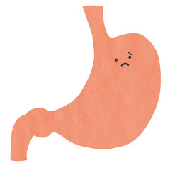 表情付きかわいいタッチの胃のイラスト