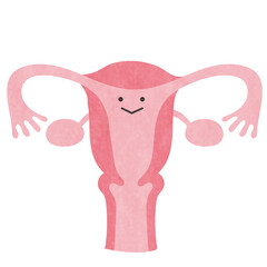 表情付きかわいいタッチの子宮のイラスト