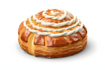 Fototapeta premium 3d cream cake isometric style Made with Generative AI