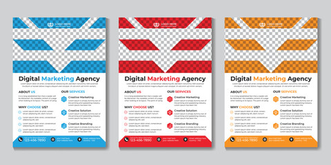 Corporate modern digital marketing flyer design template