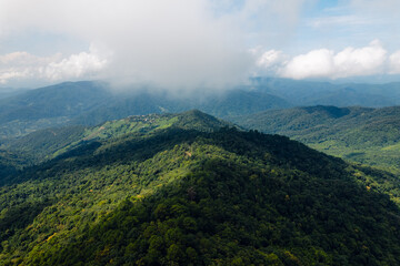 Mountain view from hill country village