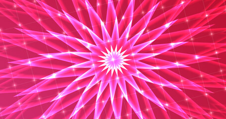 Mesmerizing creative infinite generating flower starburst polygon. Trendy stylish Infinite Geometric Flower Formation Kaleidoscopic Star Pattern Animation.