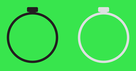 Simple 2D stopwatch start to stop round completion animation. Old school flat stopwatch icon motion graphic. Countdown watch timer.