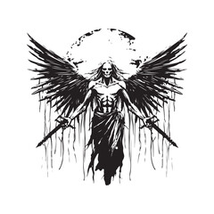 apocalyptic plague avenger, vintage hand drawn illustration