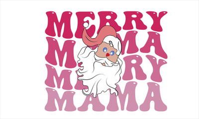 Merry Mama Retro T-Shirt Design