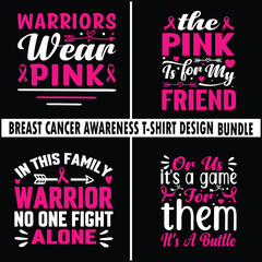 Breast Cancer Awareness T-Shirt Design Bundle
 - obrazy, fototapety, plakaty