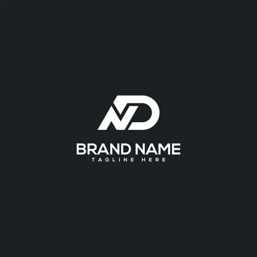 Abstract initial letter ND DN logo design template - vector