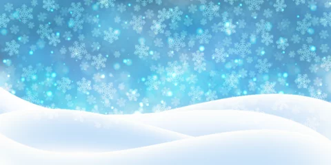 Crédence de cuisine en verre imprimé Bleu クリスマス　雪　冬　風景　背景