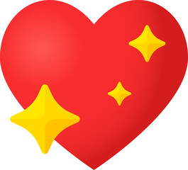Sparkle Red Heart love Emoji cartoon icon