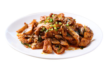Korean stir fried kimchi cabbage with pork 