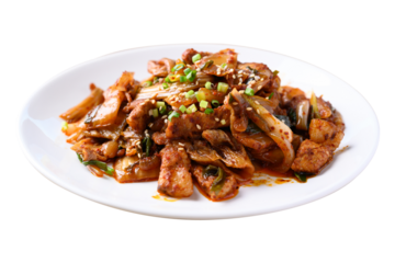 Korean stir fried kimchi cabbage with pork 