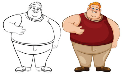 Fat Cartoon Character in Tank Top