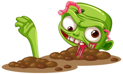 Emerging Undead: Zombie Rising from the Ground