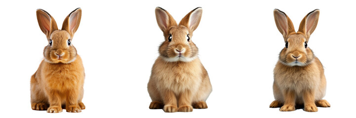 Obraz premium A solitary brown bunny against a transparent background