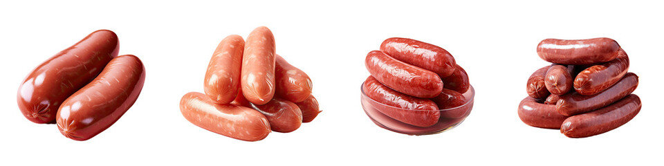 Sausages in shell transparent background