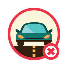 car free day ban sign