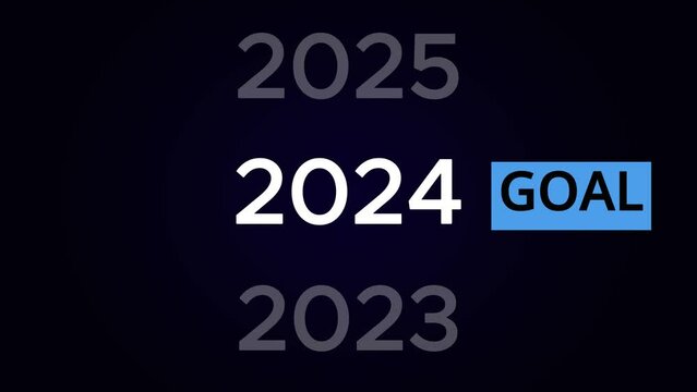 New year 2024 with goal text animation