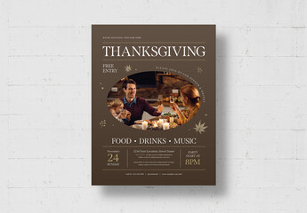 Thanksgiving Flyer Layout for Autumn Fall Event in Modern Style