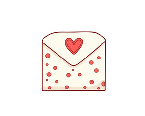 Romantic envelope with hearts, vector illustration