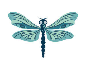 Dragonfly, flat vector illustration