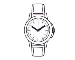 Wrist watch, doodle vector illustration