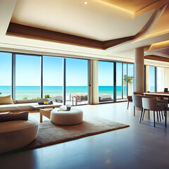Room in the house with a view of the sea