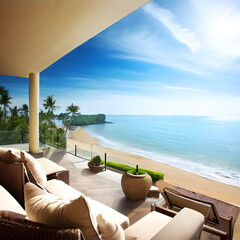 Room in the house with a view of the sea