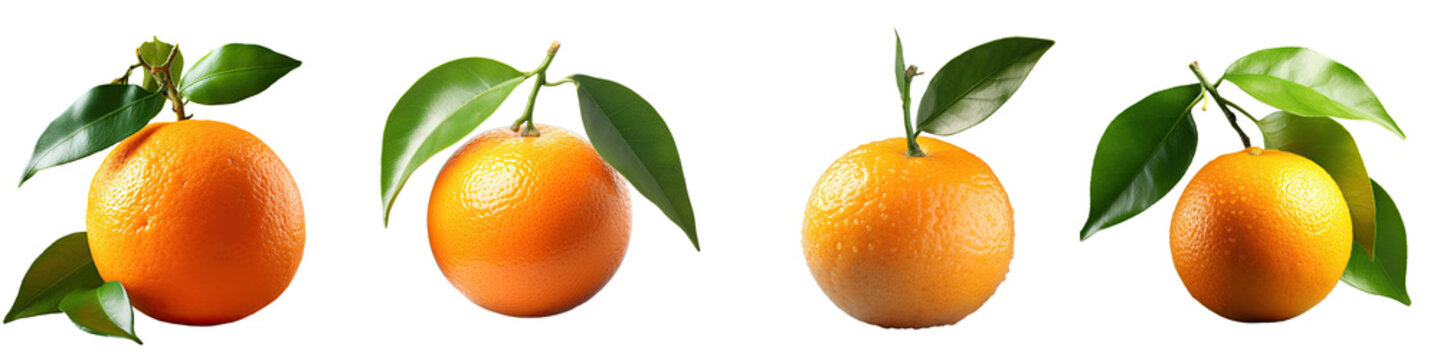 Tangerine or mandarin fruit cutout on a transparent background