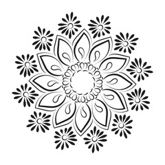 Mandala the swirls for printable coloring page or use as poster, card, flyer or T Shirt