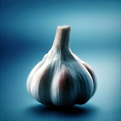 Garlic on the blue background