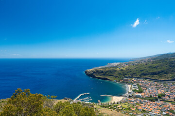 landscape of the city of Funchal Madeira island on a sunny day